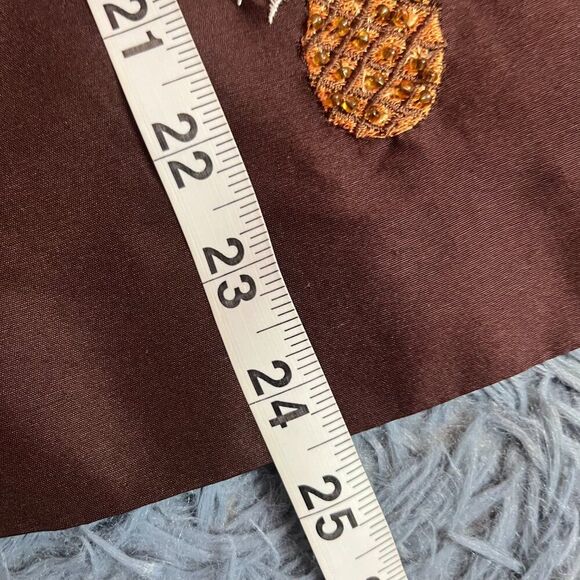 Vintage SilkLand Brown Pineapple Silk Blazer Size L - Picture 7 of 7